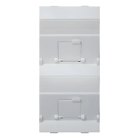 SMFP2KEYA - Placa Voz y Datos Inclinada / 2 Puertos RJ45 Keystone / Guardapolvos Integrados / 108×52 mm / Termoplástico
