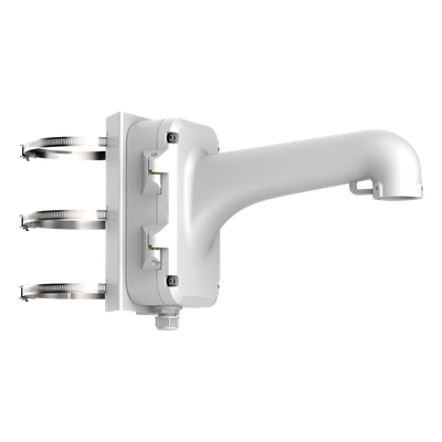 DS-1604ZJ-POLE - Soporte de Montaje en Poste / Caja de Conexiones Integrada / Diámetro Ajustable 67-127 mm / Capacidad 10 kg / 14.0 x 10.3 x 6.7 in