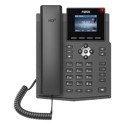 X3SP-V2 - Teléfono IP / 4 Líneas SIP / Pantalla LCD Color 2.4 pulgadas / Audio HD G.722 y Opus / Conferencia 3 Vías / PoE 802.3af / OpenVPN / Soporte EHS