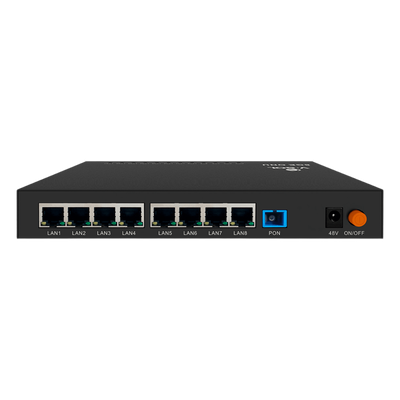 V2808-8GL-PSE - ONU Dual EPON/GPON / 8 Puertos PoE 802.3at Gigabit / 1 Puerto SC/UPC / Triple Play / Gestión OLT