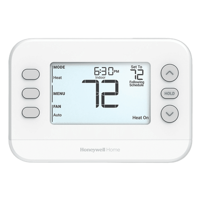 TH2110U4004/U - Termostato Programable / 1H/1C / Pantalla 4.84 Pulgadas Cuadradas / Alimentación 24 VCA o 2 Baterías AA / Placa de Montaje UWP