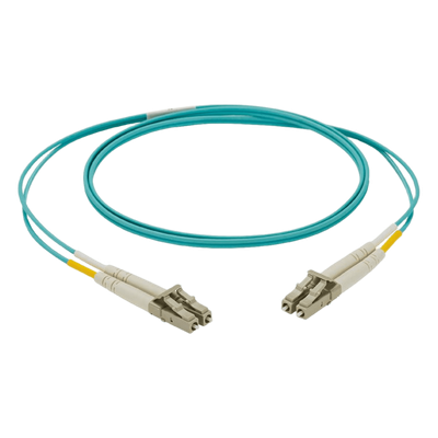 NKFPX2ELLLSM003 - Jumper de Fibra Óptica / Multimodo OM3 50/125 µm / LC-LC Dúplex / LSZH / Aqua / 3 m (9.84 pies) / 1.6 mm