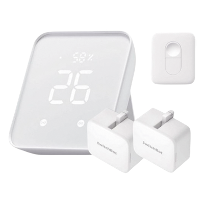 SWITCHBOTKHBR - Controlador Hub Inteligente / Conexión Dual Wi-Fi y Bluetooth 4.2 / Alcance 120 m (393.7 ft) / Compatibilidad IR / Soporte Matter