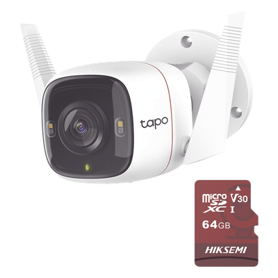 TAPO-C320WS/HS64 - Cámara IP Wi-Fi / 4K 3840x2160 / Wi-Fi 5 Doble Banda / IR 30 m (98.4 ft) / Detección de Movimiento / Compatible con Alexa y Google Home