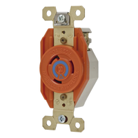 HUB-IG23-20 - Receptáculo Sencillo de Media Vuelta / 20 A 250 V CA / 2 Polos 3 Hilos / Nema L6-20R / 3.28" x 1.70" x 1.24" (83.3 x 43.2 x 31.5 mm)
