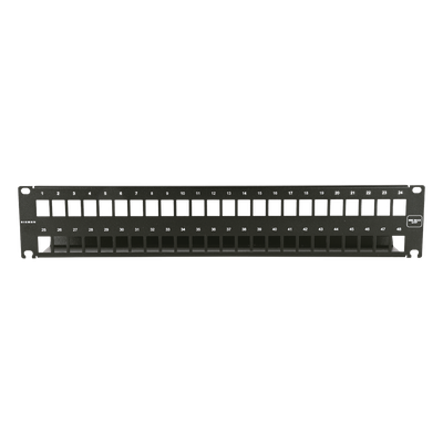 10GMXP-F2-48E - Patch Panel 10G MAX UTP / 48 Puertos Vacíos / 1U Rack 19" / Compatible Z-MAX y UltraMAX / Color Negro / Administrador de Cable Integrado
