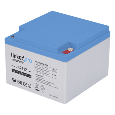 LK2612 - Batería de Respaldo AGM / 12 V / 26 Ah / Vida Útil 5 Años / Terminales M5 / Certificación UL
