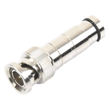 TT-RG-16 - Conector BNC Macho / Compresión Axial / 75 Ohm / RG-59/U / Níquel-Oro-PTFE / 42 mm Largo / 0.14 ft Diámetro