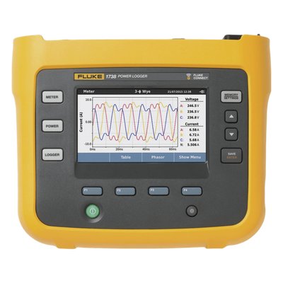 FLUKE-1738/EUS - Registrador Trifásico de Calidad Eléctrica / Wi-Fi y Bluetooth / Sonda Flexible 1500 A / Software Energy Analyze Plus