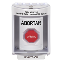 SS2382AB-ES - Botón de Abortar con Bocina / Tapa de Policarbonato Resistente / Restablecimiento con Llave / UL/cUL/ADA / Interior/Exterior