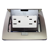 TH-MC-PC - Mini Caja de Piso Rectangular / Acero Inoxidable / 2 Contactos 127V / 15A / 12.4 x 12 x 7.2 cm / 4.88 x 4.72 x 2.83 pulg