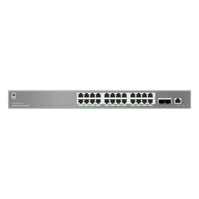 GWN7803PL-PRO - Switch Administrable L2++ / 24 Puertos Gigabit PoE / PoE++ 250W / 2 Puertos SFP+ / 88 Gbps / VLAN 4K / QoS Avanzado