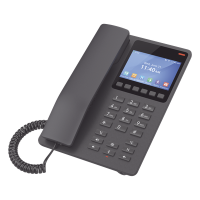 GHP631W - GHP631W, Teléfono Hotelero IP Negro, WiFi-6, LCD Color 3.5", 2 SIP 2 líneas, GDMS, soporta PoE
