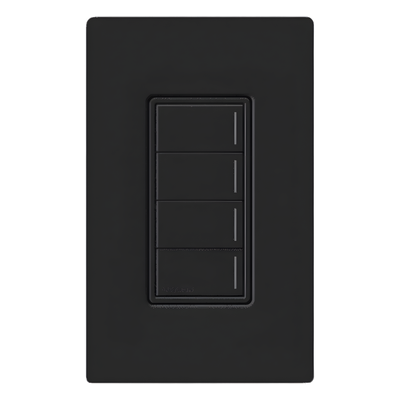RRSTHN4BBL - Botonera Híbrida con Dimmer Integrado / 4 Botones / 3 Escenas / Retroiluminación Personalizable / 120 V / RadioRA 3
