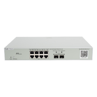 RG-NBS5300-8MG2XS-UP - Switch Multi-Gigabit PoE++ / 8 Puertos 2.5G / 2 SFP+ / 370W / Capa 3 / 80 Gbps / Cloud Administrable