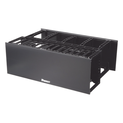 NM4 - Organizador de Cables Horizontal / Alta Densidad / Doble Acceso Frontal y Posterior / Rack 19in / 4UR / 7ft Equivalente