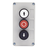 XBS-SW-02 - Botonera de control triple / IP40 / -20 a 50 °C / ≤24 VCC / 67 x 133 x 49 mm / 2.6 x 5.2 x 1.9 in