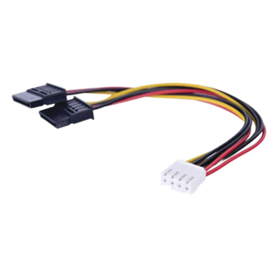 101-502-130 - CABLE DOBLE DE CORRIENTE SATA / COMPATIBLE CON DVRS EPCOM Y HIKVISION / 15 CM DE LONGITUD