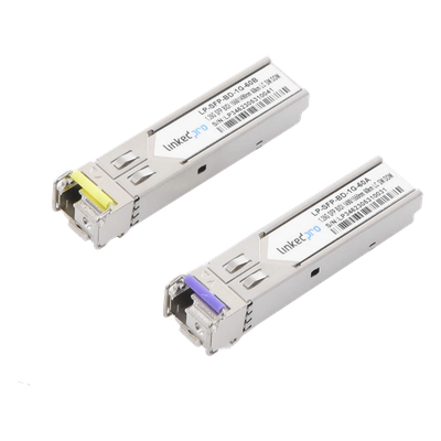 LP-SFP-BD-1G-60 - Transceptor Óptico SFP Bidireccional / 1.25 Gbps / Monomodo / 60 km (196.8 ft) / 1490 & 1550 nm / LC/UPC Simplex / DDM / Hot-Plug / 2 Piezas