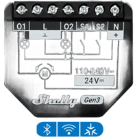 SHELLY2PMGEN3 - Interruptor Inteligente Wi-Fi / 2 Canales / 10 A por Canal / Medición de Energía / Bluetooth 4.2