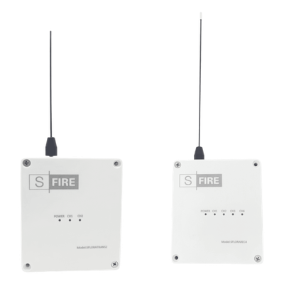 SFLORAKIT4 - Kit Transmisor-Receptor Inalámbrico / Alcance 2500 m (8202 ft) / Frecuencia 433.92 MHz / 4 Salidas de Relé / Contacto Seco / -20°C a +80°C
