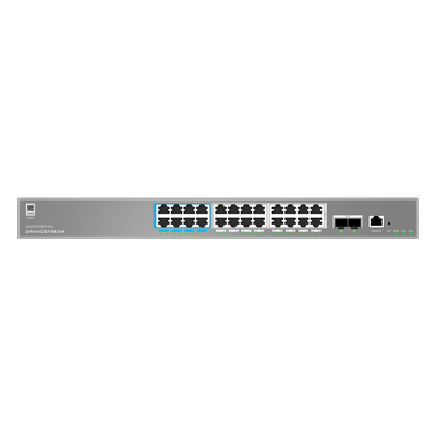 GWN7803PH-PRO - Switch Administrable L2++ / 24 Puertos Gigabit PoE++ 400W / 2 SFP+ / 88 Gbps / 65.472 Mpps / VLAN 4K / QoS Avanzado