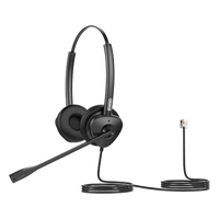 HT302 - Diadema Binaural Profesional / Audio HD Wideband 50 Hz - 8 kHz / Cancelación Pasiva de Ruido / Conexión RJ9 / Brazo Ajustable 260° / Peso 95 g
