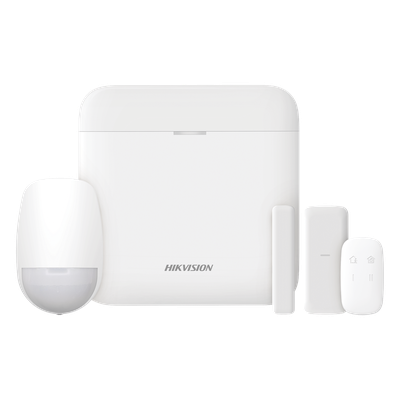 DS-PWA48-KS-SLIM - Kit de Alarma Inalámbrica / 48 Zonas / GSM 3G/4G Dual SIM / Wi-Fi 2.4 GHz / Hub con Batería de Respaldo / 1 PIR / 1 Contacto Magnético Slim / 1 Control Remoto