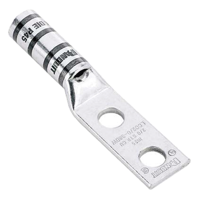 LCC6-12W-L - Terminal de Compresión / Calibre 6 AWG / Doble Orificio 1/2 pulg / Espaciado 44.5 mm (1.75 pulg) / Mirilla de Verificación / 1 Pieza