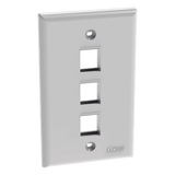NK3FNWH - Placa de Pared Vertical / 3 Puertos Keystone / ABS / 69.8 x 114.3 mm / 2.75 x 4.5 pulg. / Blanco