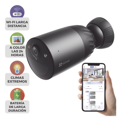 CS-BC1C/4K - Cámara IP Wi-Fi / 4K UHD 8 MP / Batería Recargable 10,400 mAh / Visión Nocturna Color 15 m (49.2 ft) / IP65 / Audio Bidireccional / MicroSD 512 GB