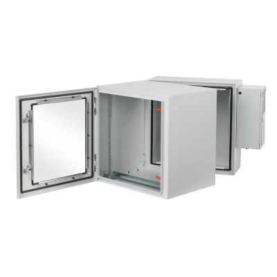 PTHW362428G2A - Gabinete Industrial 19" / 36 UR / Doble Puerta Abatible con Ventana / Aire Acondicionado 800 BTU / NEMA 4/12 / IP66 / IK10 / Acero