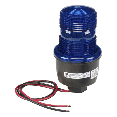 LP3PL-024-B - Luz de advertencia LED / 24 Vcd / Montaje en tubo 1/2" NPT / Azul / Perfil bajo / -35°C a 65°C
