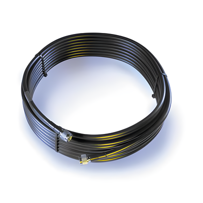 952-375 - Cable Coaxial de Baja Pérdida / 22.86 m (75 pies) / Conector N Macho / Wilson-400 Equivalente LMR400 / 50 Ohms / Blindaje >90 dB