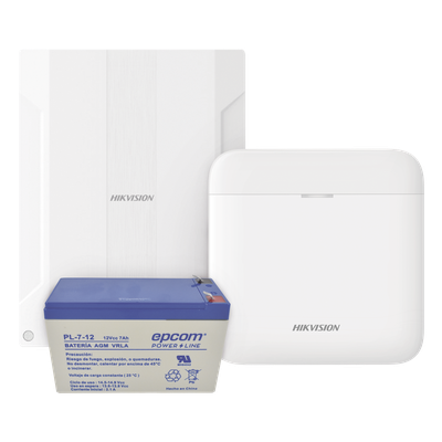 DS-PWA48K/EXP - Kit de Alarma Inalámbrico / 48 Zonas Inalámbricas / Expansión 16 Zonas Cableadas / 433 MHz AES-128 / Batería de Respaldo 7 Ah