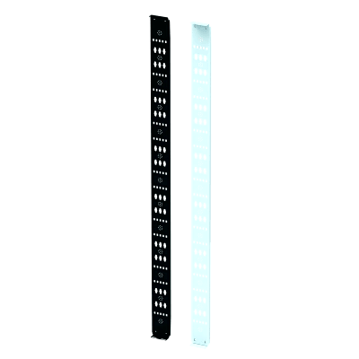 PS1CLP45UB - Organizador Vertical para Amarre de Cables / Acero Dulce / 2068 x 122 x 19 mm (81.4 x 4.8 x 0.75 in) / Negro Intenso RAL 9005 / Montaje sin Herramientas / Compatible con Accesorios de Gestión