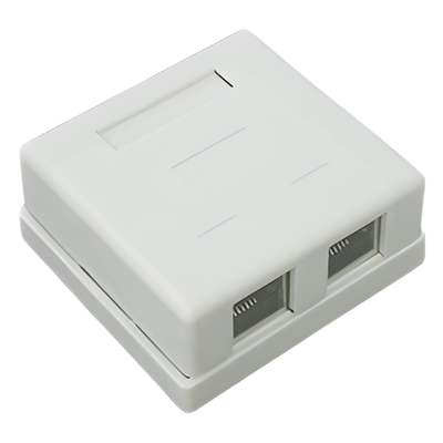 LP-WP-6037 - Caja de Pared / 2 Puertos RJ45 / Cat5e STP / T568A-B / UL 94V-0