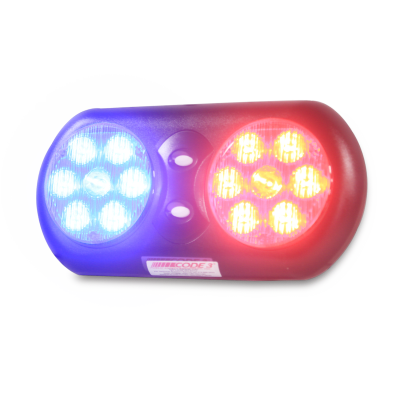 VFP36RB - Luz LED de Advertencia / Visera Interior / 14 LED / Rojo-Azul / Velcro / 11 Pulgadas (27.9 cm)