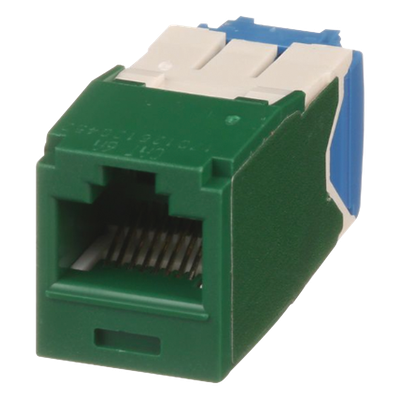 CJ6X88TGGR - Conector Jack RJ45 / Categoría 6A / 8P8C / Terminación TG Sin Impacto / Verde