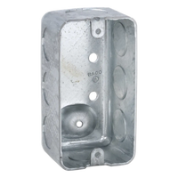 HUB-666 - Caja de Conexión Tipo Chalupa / Acero Galvanizado / 4 x 2.125 in / Profundidad 1-7/8 in / 8 Entradas Conduit / 13.0 in³ / UL Listed