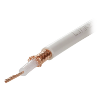 LPRG58AU/100 - Cable Coaxial RG58AU / 100 m (328.08 pies) / Forro Blanco UV / Impedancia 50Ω / Triple Blindaje de Cobre