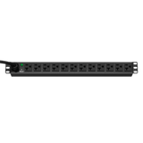 E12B19M - PDU ES2P Básico para Distribución de Energía, Enchufe de Entrada NEMA 5-20P, Con 12 Contactos NEMA 5-20R, Instalación Horizontal de 19in, 1UR, 20 Amp, 120 Vca