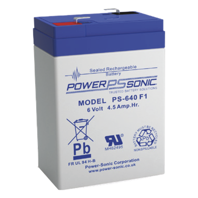 PS-640-F1 - Batería de Respaldo AGM/VRLA / 6V / 4.5 Ah / Terminales F1 / 5 Años Vida Útil / Certificación UL