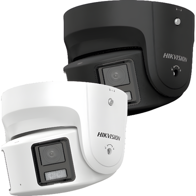 DS-2CD2387G2P-LSU/SL(C)/BLACK - Cámara Turret IP Panorámica / 8 Megapixel / Dual Lente 4 mm / 180° / ColorVu 24/7 / Luz Blanca 30 m (98.4 ft) / WDR 130 dB / AcuSense / Alarma de Luz y Audio / IP67 / PoE