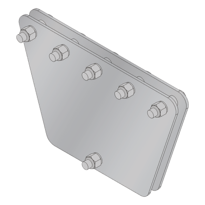 SP-303050-G - Placas Igualadoras / 5 Retenidas / Acero ASTM A-36 / Galvanizado en Inmersión / 30x30x50 cm (11.8x11.8x19.7 in)