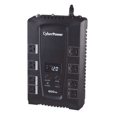 CP600LCD - UPS de 600 VA/340 W, Topología Standby, Entrada 120 Vca NEMA 5-15P, Tipo Gabinete Compacto, Con 8 Tomas NEMA 5-15R