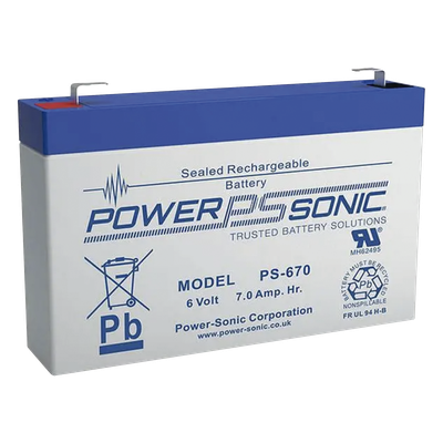 PS-670-F1 - Batería AGM/VRLA Sellada / 6V 7Ah / Terminales F1 / Vida Útil 5 Años / Baja Autodescarga / Certificación UL