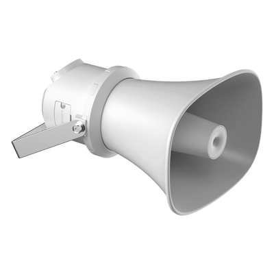 DS-QAZ1307G1T-E(C) - Bocina IP Trompeta / 7 Watts / PoE+ / IP67 / Audio Bidireccional SIP / TTS / 4 GB eMMC