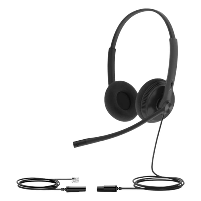YHS34-LITE-DUAL - Diadema Alámbrica / Dual / QD a RJ9 / Almohadillas Esponja / Cancelación Pasiva de Ruido / Brazo 330°