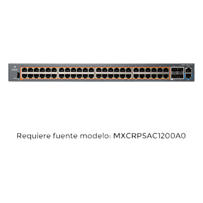 MX-EX2052GXPA-10 - Switch PoE inteligente / cnMatrix EX2052R-P / PoE+ / 48 puertos x 1 Gps / 4 SFP+, fuente de alimentación extraíble